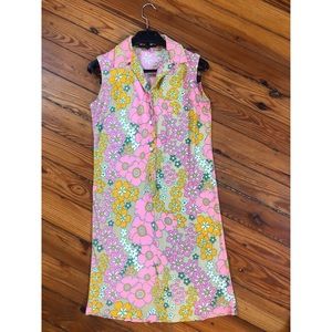 Vintage Floral Sleeveless Shift Dress